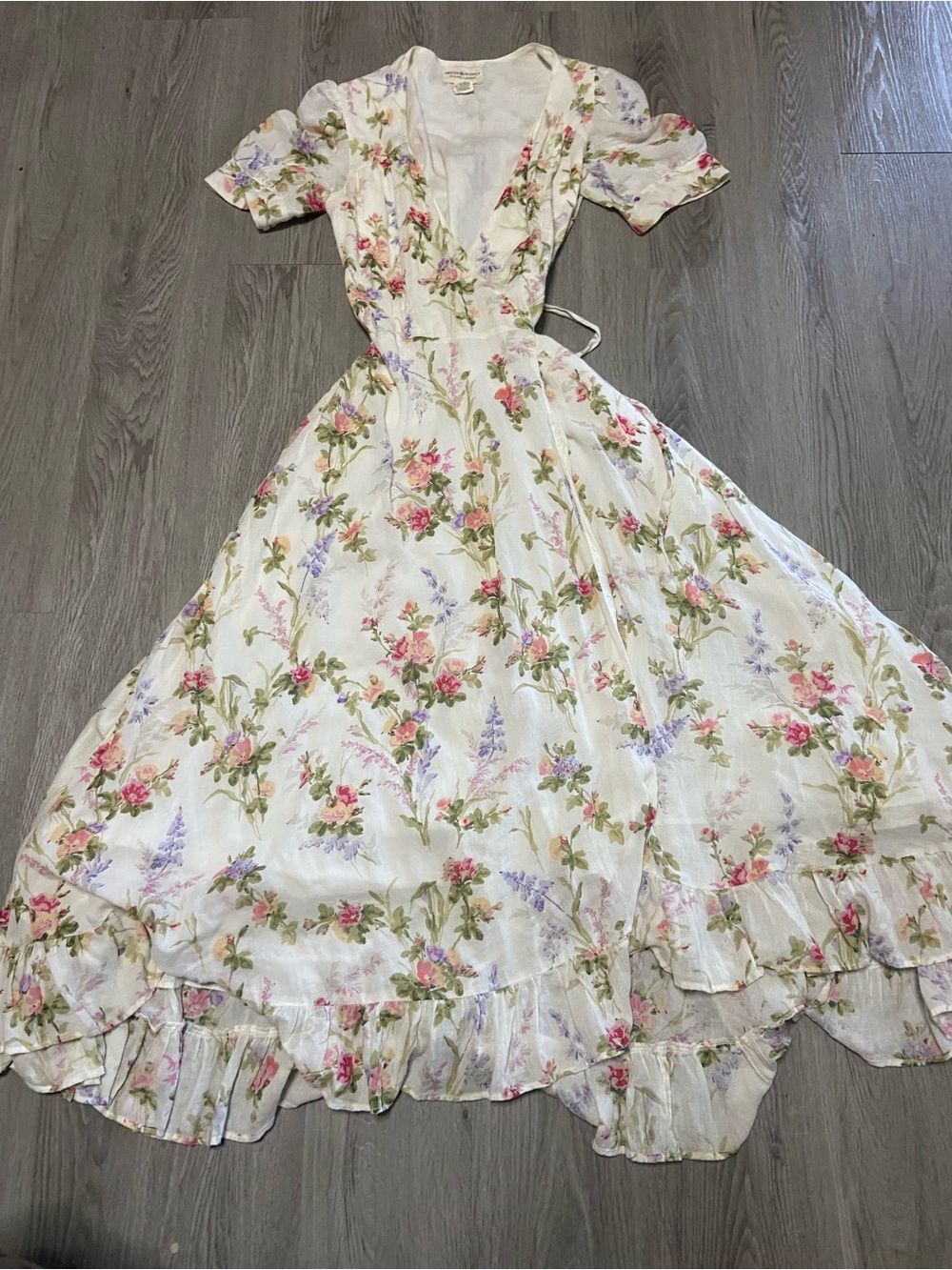 Floral Ruffle Maxi Wrap Dress